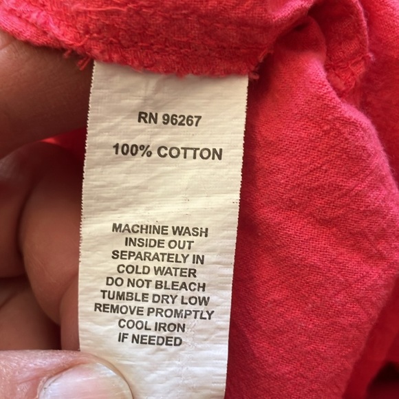 Turtle Bay 100% cotton pink Bermuda shorts with shell button and elastic waist L - Picture 6 of 6